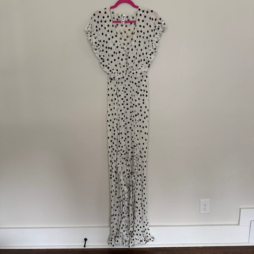 Rat & Boa Mariella Maxi Dress in White and Black Polka Dots, Highly Coveted! - Picture 2 of 10